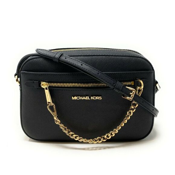 Michael Kors Jet Set Item Large East West Zip Chain Crossbody Leather Bag